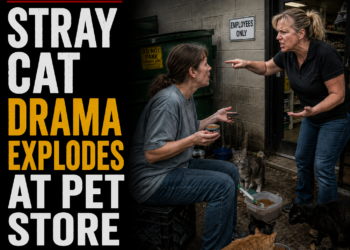 stray cat drama at pet store