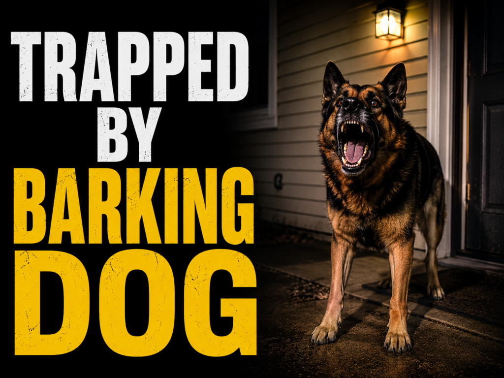Trapped by barking dog