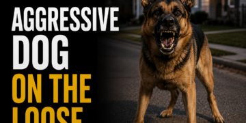 aggressive dog on the loose