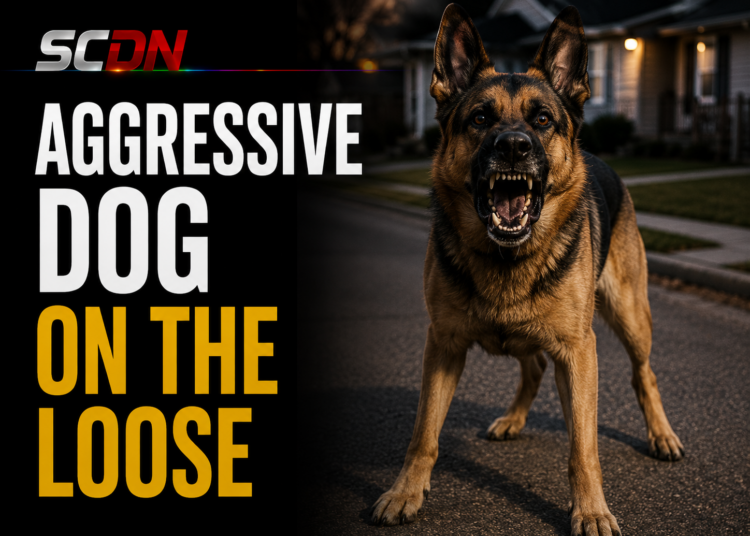 aggressive dog on the loose