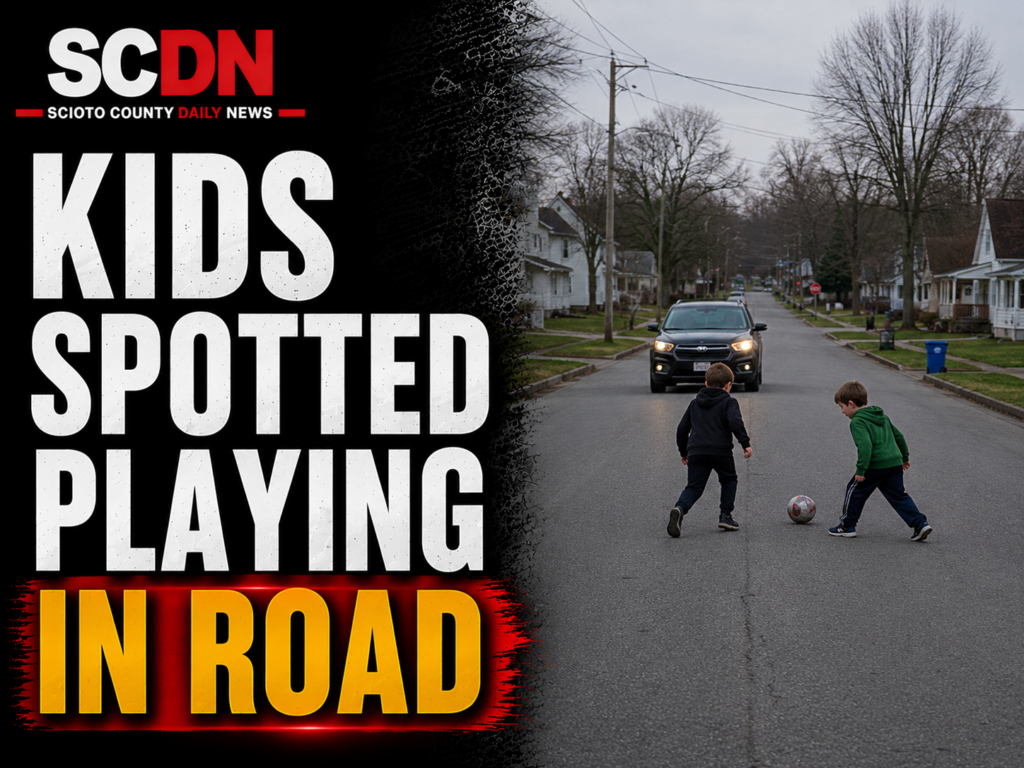 Kids spotted playing in road