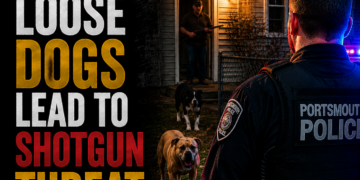 Loose Dog leads to shotgun threat