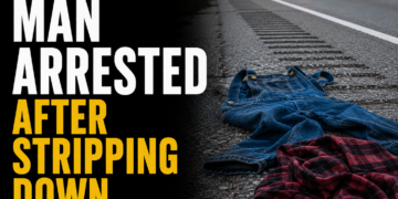 Man arrested for stripping down on highway