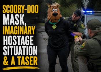 scooby doo mask and a Taser