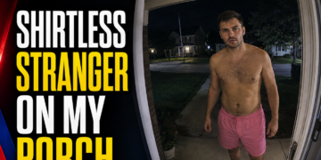 Shirtless stranger on my porch