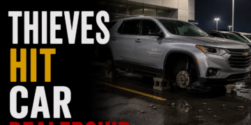 Thieves hit car lot