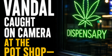 Vandal caught on camera at pot shop