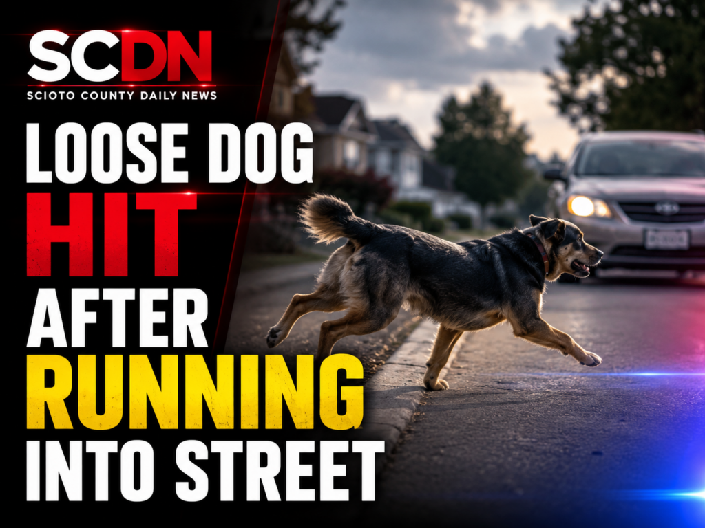 Loose dog hit by car