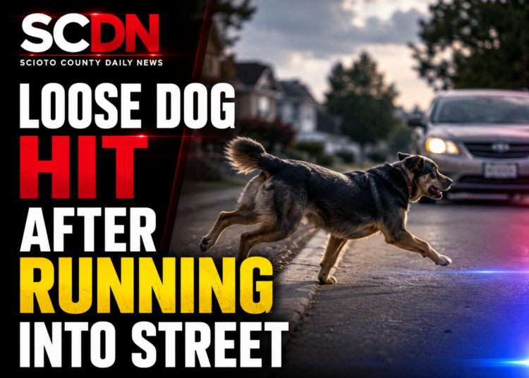 Loose dog hit by car
