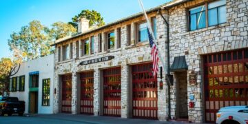 First responders being recognized at a community ceremony