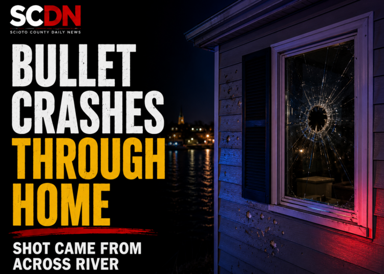 Bullet crashes through window