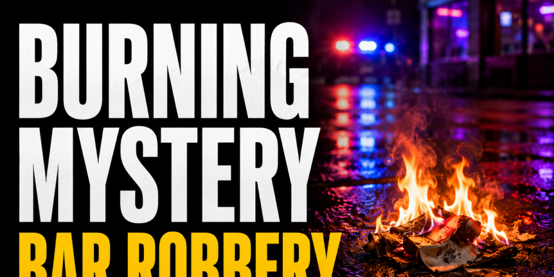 burning mystery and bar robbery