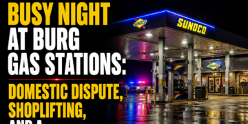 busy night at burg gas stations