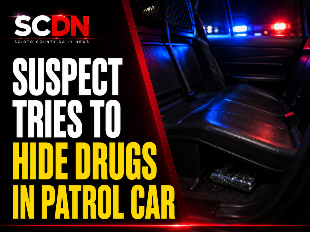 suspect hides drugs in patrol car