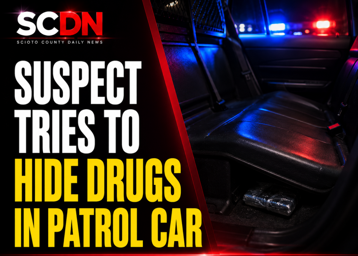 suspect hides drugs in patrol car