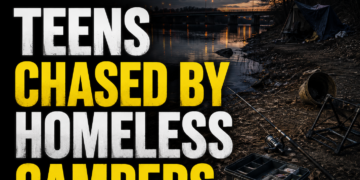 teens chased by homeless campers
