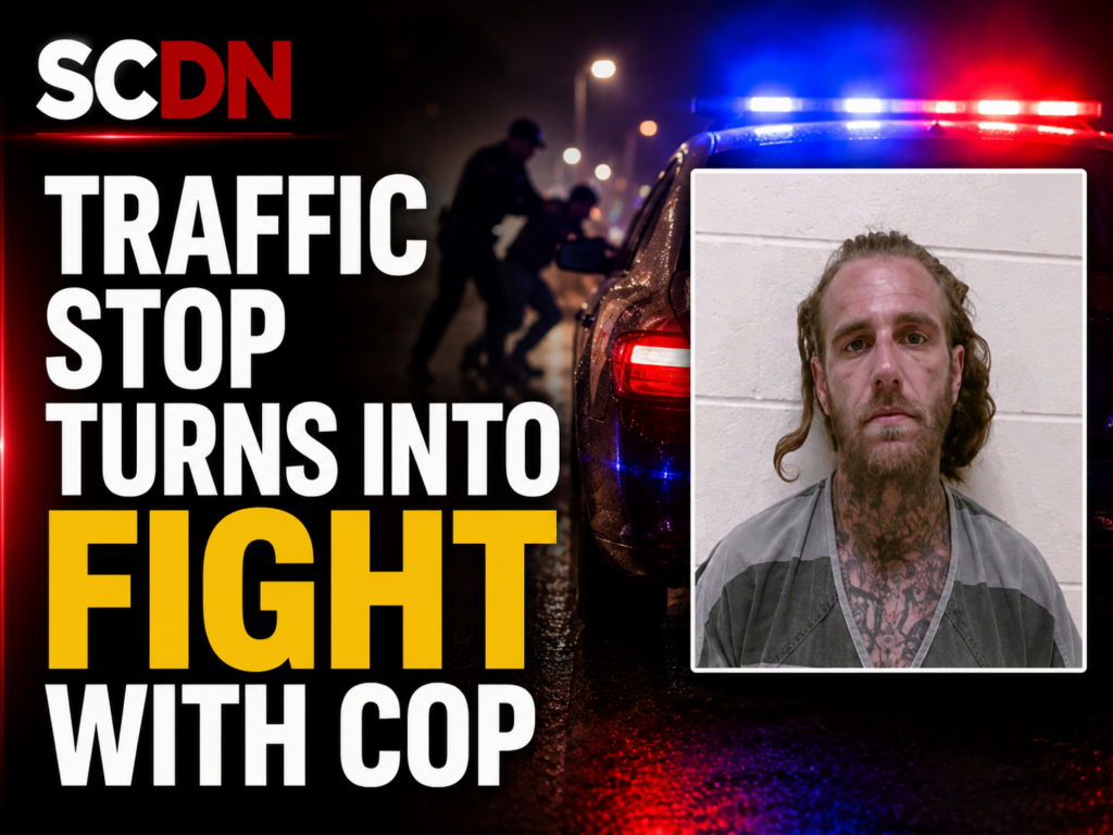 traffic stop turns into fight with cop