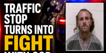 traffic stop turns into fight with cop