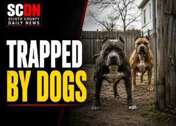 Trapped by dogs
