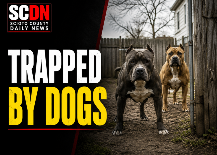 Trapped by dogs