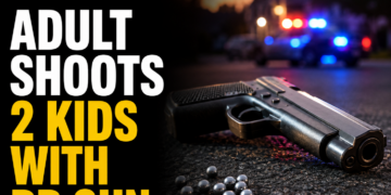 adult shoots 2 kids with BB gun