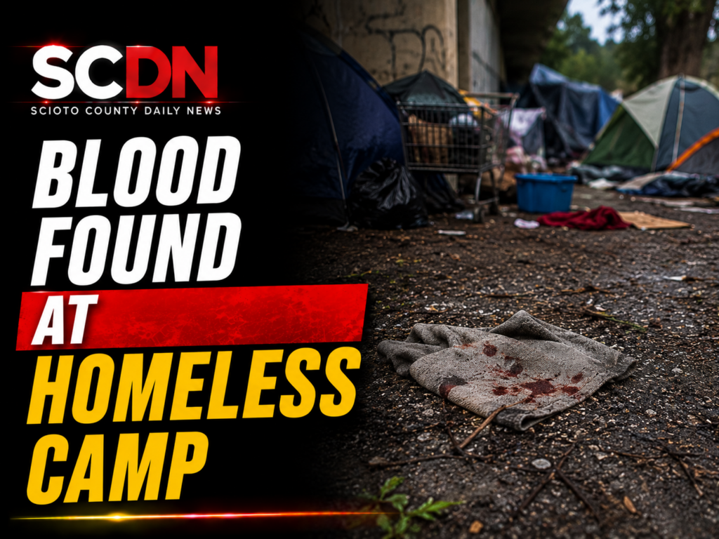 Blood at homeless camp