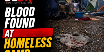 Blood at homeless camp