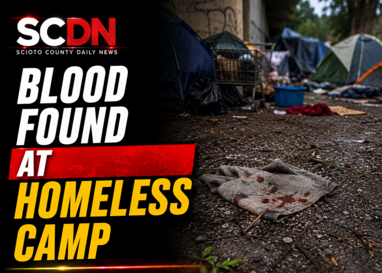 Blood at homeless camp