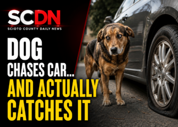 Dog catches car