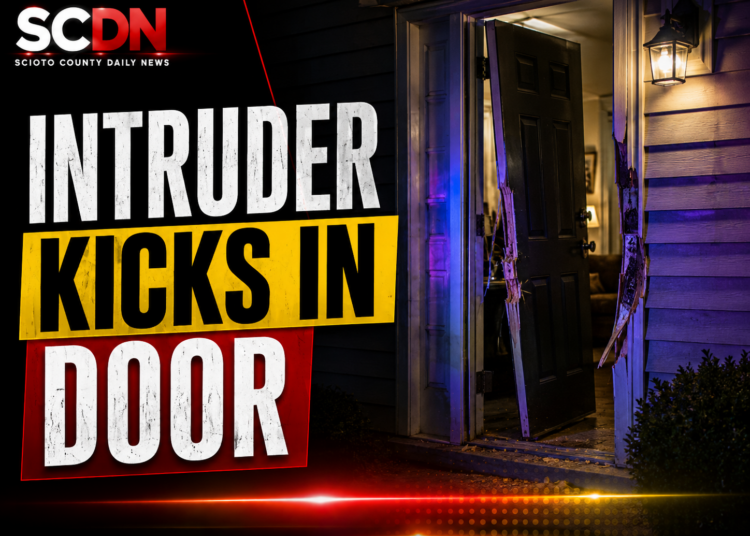 intruder kicks in door
