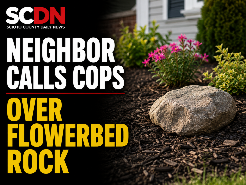 neighbor calls cops over flowerbed rock