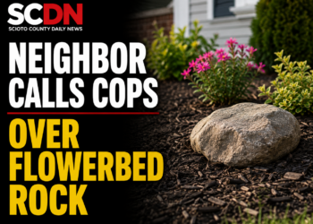 neighbor calls cops over flowerbed rock