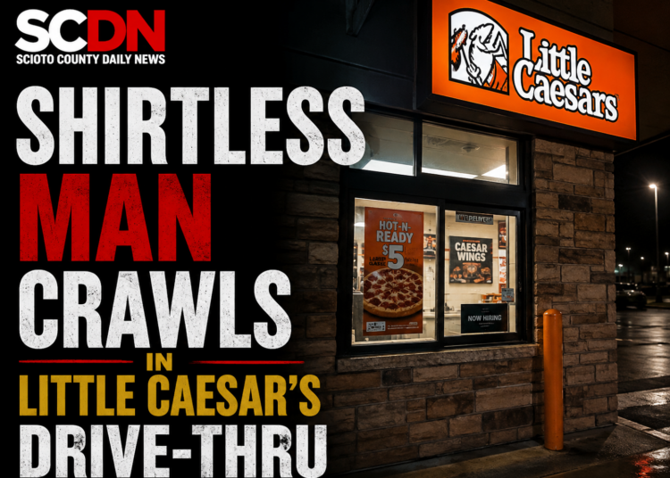 man crawls through drive-thru