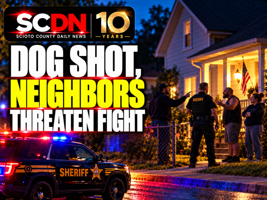 dog shot as neighbors fight
