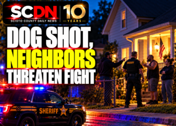 dog shot as neighbors fight