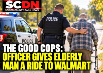 officer gives man ride to walmart