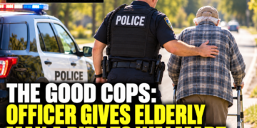 officer gives man ride to walmart