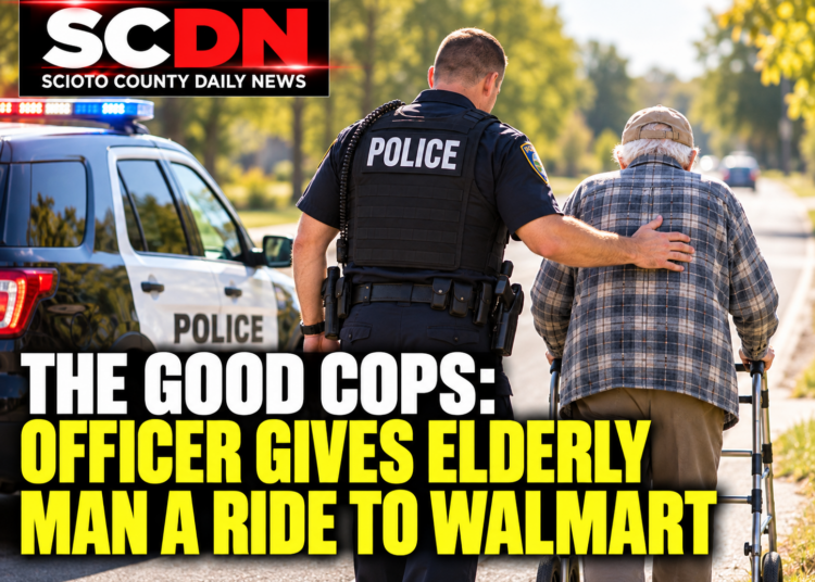 officer gives man ride to walmart