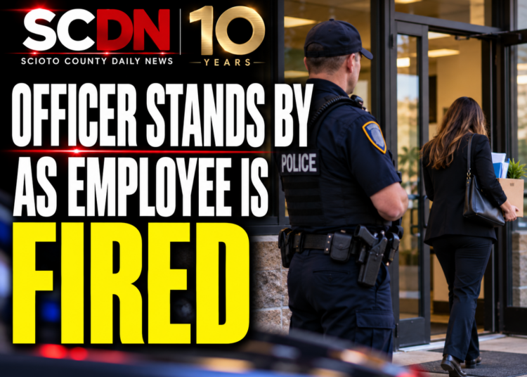 Officer stand by as employee fired