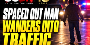 spaced out man wanders into traffic