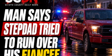 Stepdad tried to run over fiancee