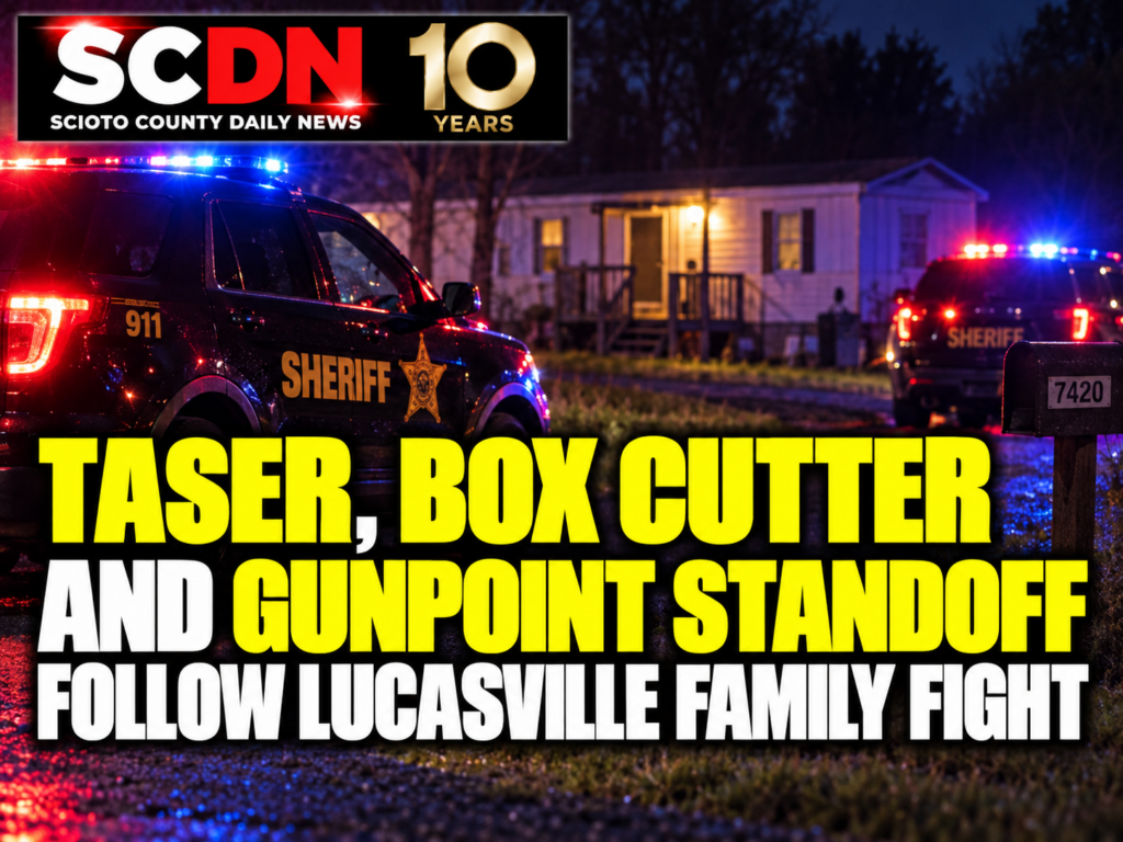 Taser box cutter and gunpoint standoff