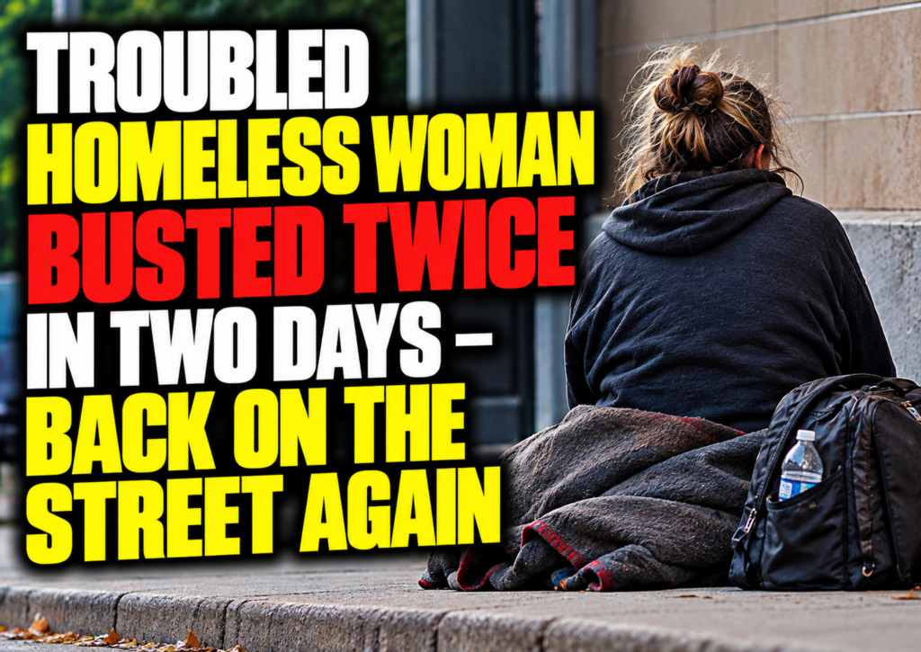 troubled homeless woman