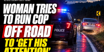 Woman tries to run cop off the road