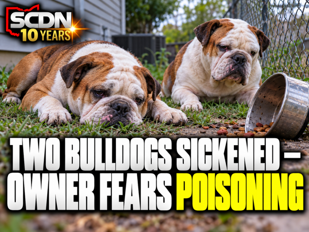 Bulldogs sick, poison suspected.