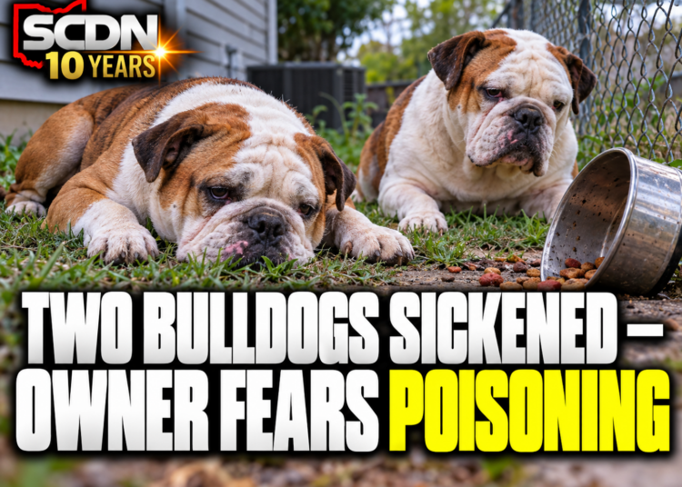 Bulldogs sick, poison suspected.