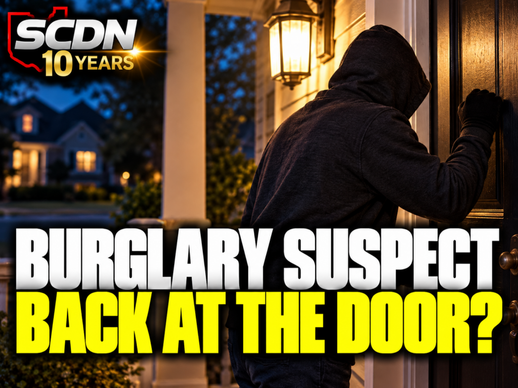 Burglary suspect back at the door