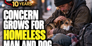 concern for homeless man with dog