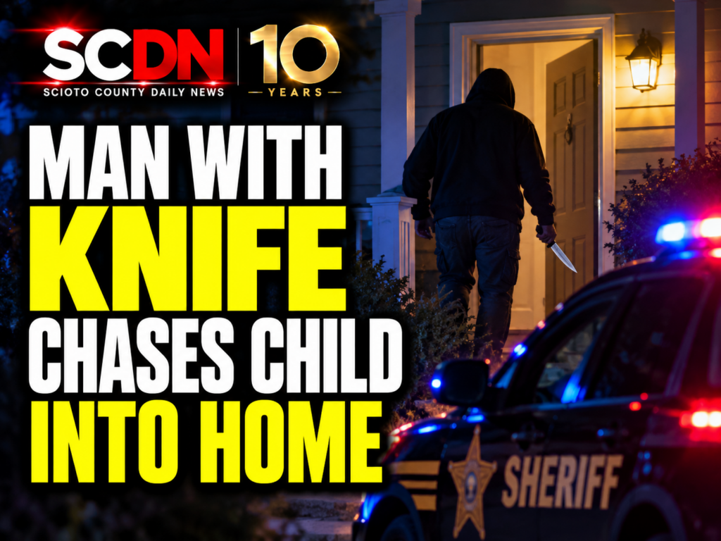Man with knife chases chld