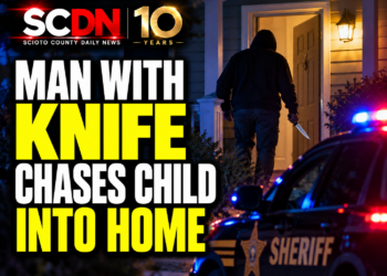 Man with knife chases chld
